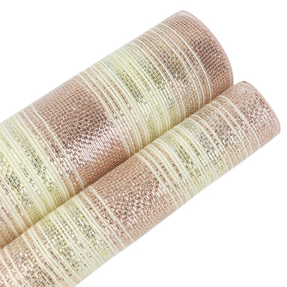MEEDEE Christmas Mesh Ribbon for Wreath Gold Silver and Rose Gold Ombré Deco Mesh 10 Inch Christmas Metallic Mesh Crafts Supplies for Xmas Tree Garland Staircase Mailbox Centerpiece Swag (30 Feet)