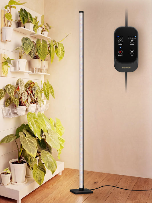 GLOWRIUM Grow Lights for Indoor Plants, 36W Vertical Plant Grow Lights with Auto-Timer, Full Spectrum LED Standing Plant Grow Light, 3 Light Modes, 6-Level Dimmable (60in)