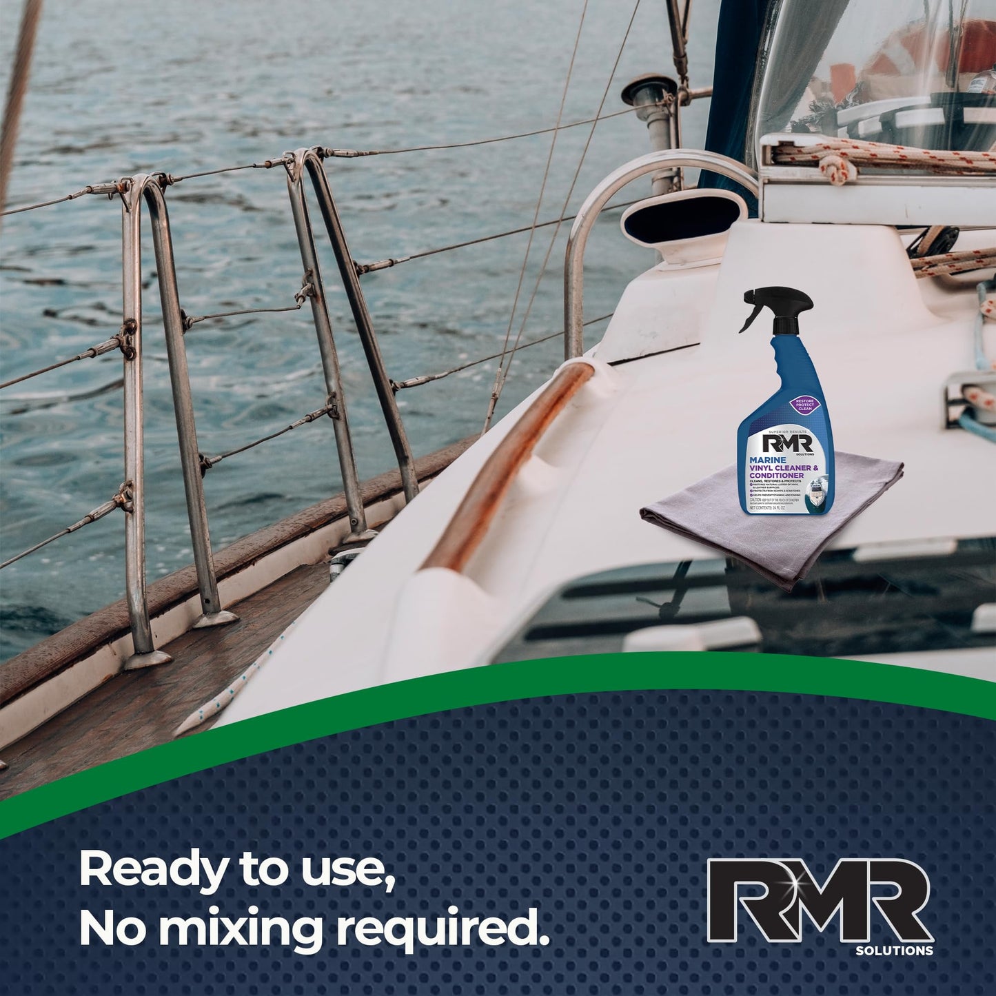 RMR Marine Vinyl Protector, Condition, Clean, & Protect Vinyl, Plastic, & Leather, Multi-Surface Boat, Car, & RV Cleaner & Stain Remover