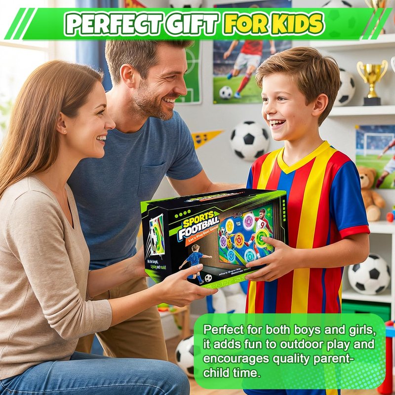 Electronic Soccer Game Toy Set for Kids, Soccer Trainer, Soccer Ball Game Outdoor Indoor Soccer Training Game with Scoring, 2 Soccer & 3 Modes, Soccer Robot Toys Gifts for 3-12 Years Old Boys Girls