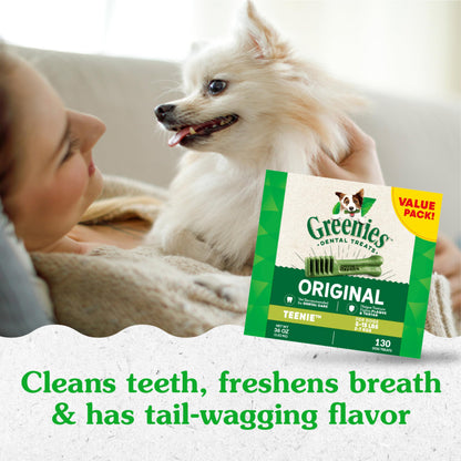 Greenies Original Teenie Dental Dog Treats, 36 oz. Pack (130 Treats)