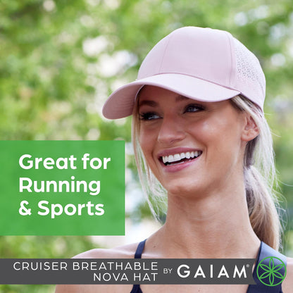 Gaiam White Baseball Cap for Women - Cruiser Breathable Nova Design, Lightweight Cute Women's Ball Cap, Easily Adjustable Trendy White Women's Hat for Summer & Beach