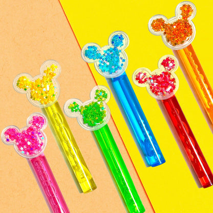 Mouse Party Favors 24Pcs Glitter Mouse Ear Bubble Wands for Kids Cute Bubble Wand for Birthday Party Supplies Classroom Prizes Pinata Goodie Bag Stuffers Gifts