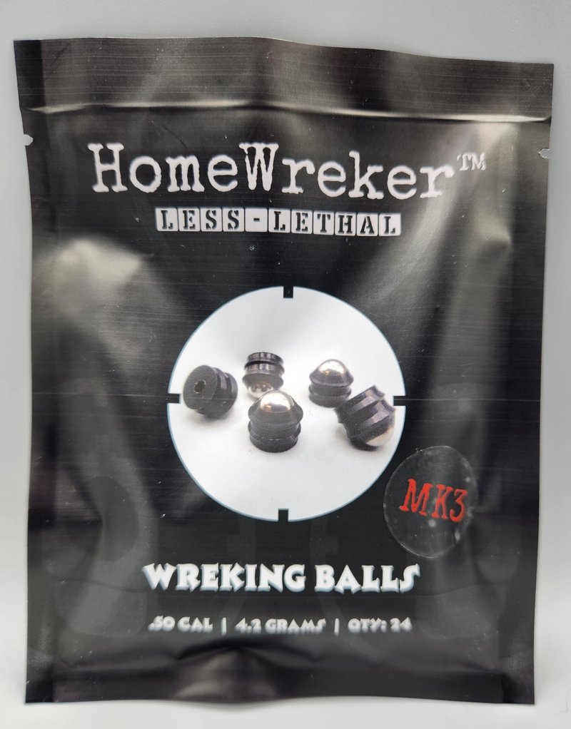 HomeWreker Wreking Ball TR50 .50 Cal Kinetic Impact Projectile, Black