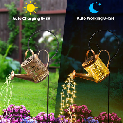 GLOBAL GOLDEN Solar Watering Can Light, LED Solar String Lights Waterproof Dual Mode Water Can Lights for Garden Patio Yard Pathway Lantern Plant Decoration