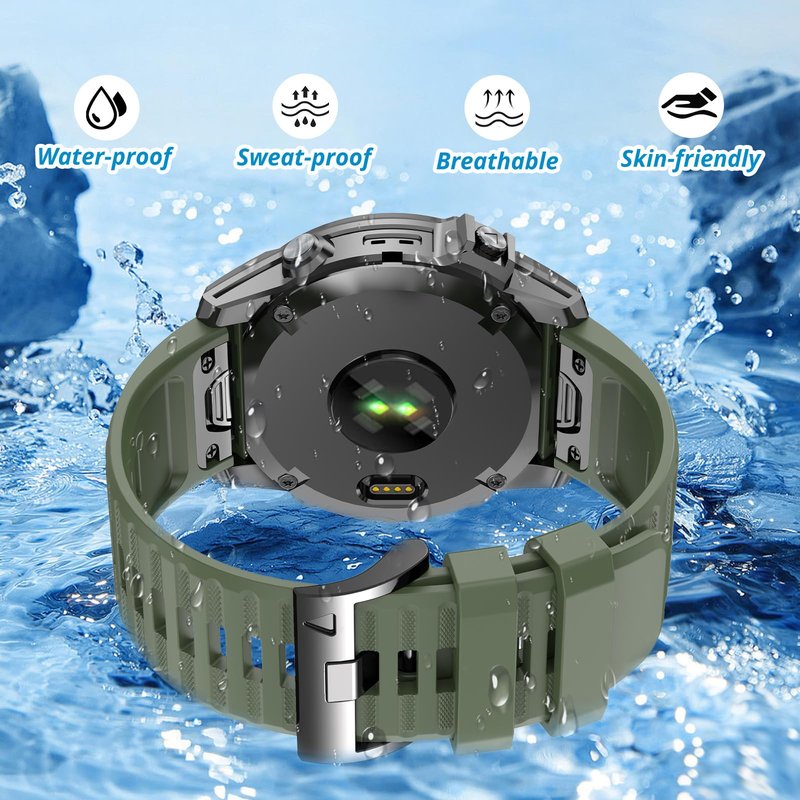 Silicone Band for Garmin Enduro 3 2/Fenix 8 pro/tactix 8 AMOLED 51mm/Fenix 7X/6X pro sapphire solar/5X plus, 26mm Quickfit Sprot Watch Strap Replacement for Descent Mk2i/3i/epix Pro/quatix 8 51mm