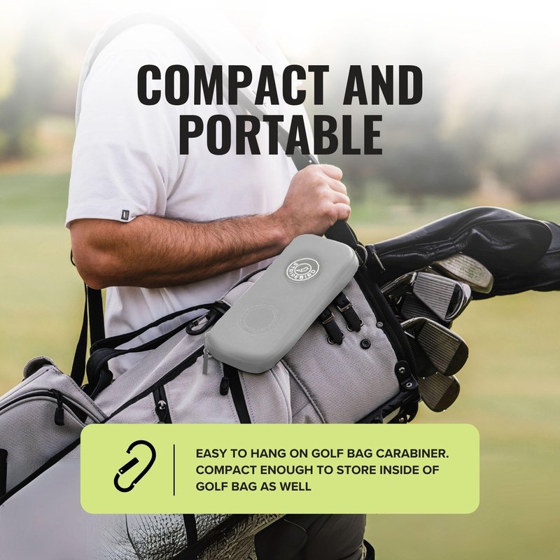 Stripebird - Golf Performance Gloves Holder Case (Cool Gray) - Protect and Keep Golf Gloves Dry - Moisture Free Storage Design - Includes Golf Bag Clip for Golfers