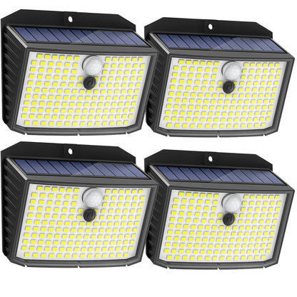 CLAONER Solar Security Lights Outdoor, Motion Sensor Light 3 Lighting Modes Solar Powered LED Lights IP65 Solar Wall Lights for Yard Garage Garden Fence Door (4 Pack)