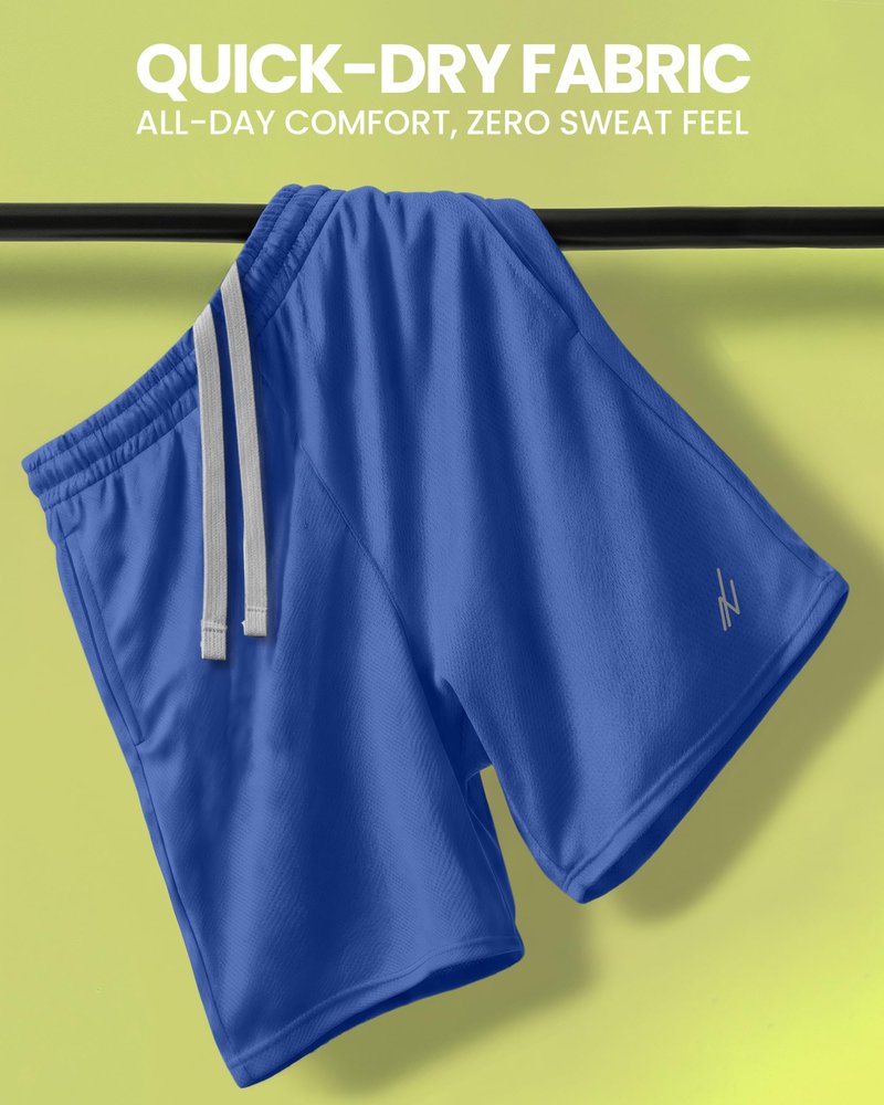 NY Threads Men's Athletic Shorts Quick Dry Loose-Fit Lightweight Running Workout Gym Shorts with Pockets, XX-Large, Royal Blue