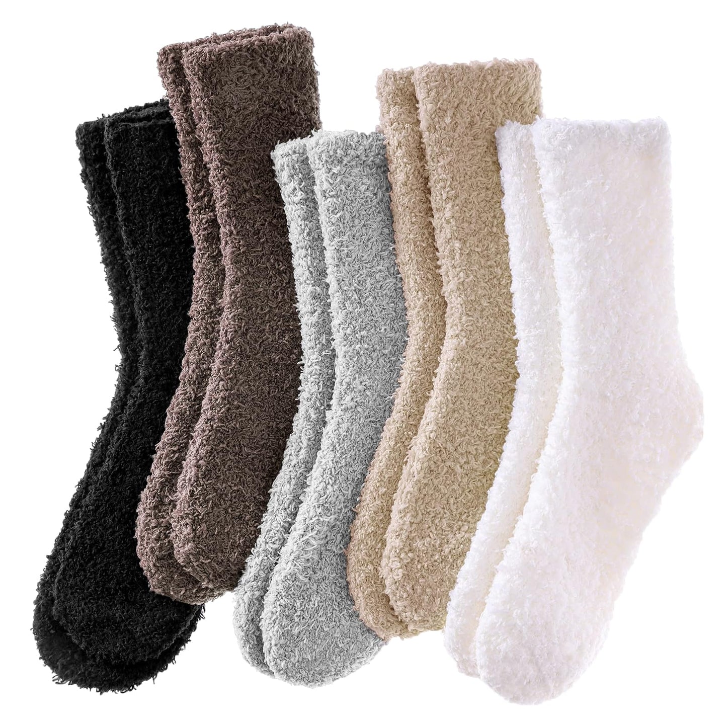 Josnown Fuzzy Socks for Women Cozy Soft Fluffy Slipper Warm Winter Plush Sleep Socks Christmas Gifts for Women, Size 5-10