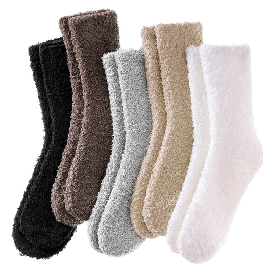 Josnown Fuzzy Socks for Women Cozy Soft Fluffy Slipper Warm Winter Plush Sleep Socks Christmas Gifts for Women, Size 5-10