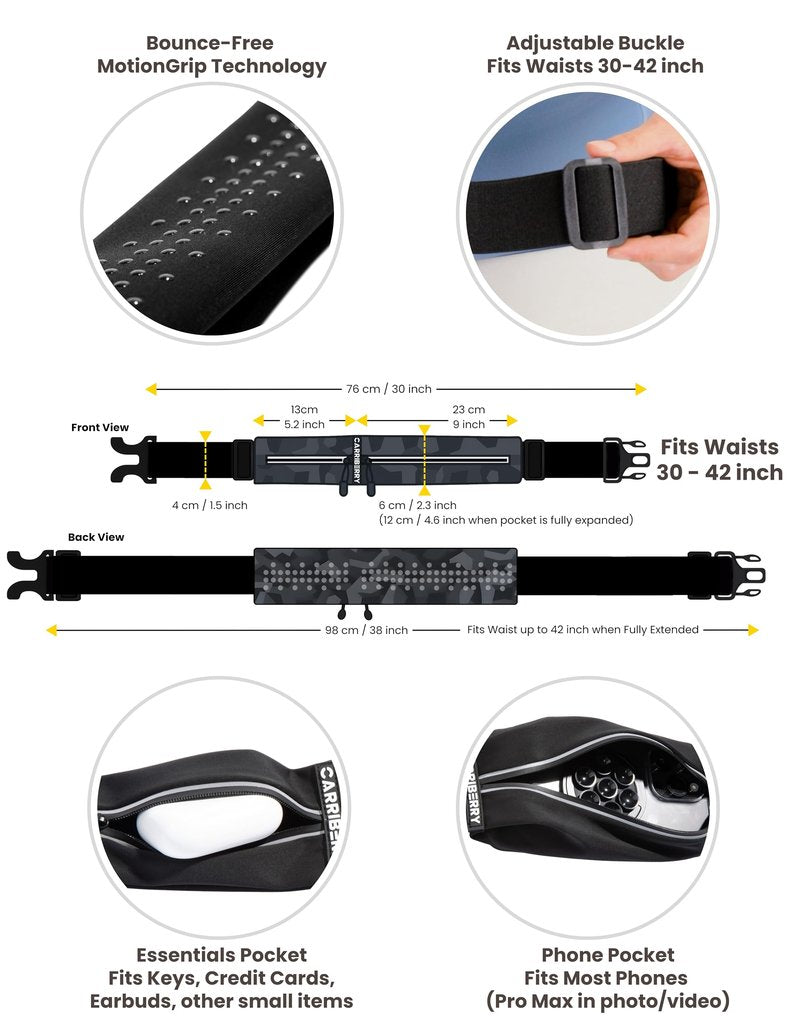 Carriberry Running Belt - Dual Pocket