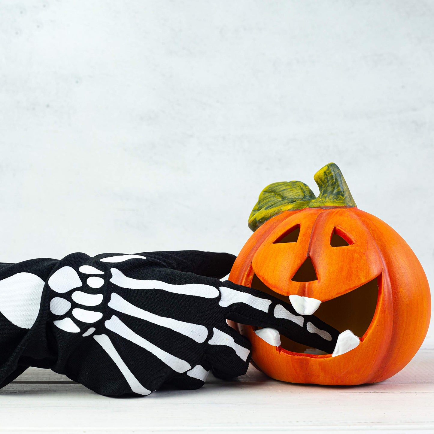 Skeleteen Bone Hand Skeleton Gloves - Skeleton Accessories Stretch Elbow Gloves for Adults and Kids