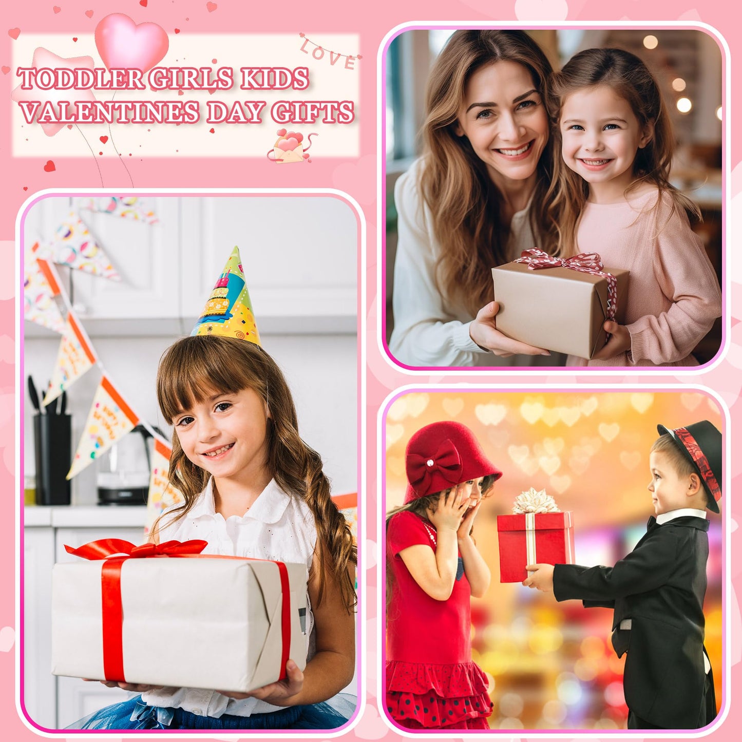 QLOVEA Valentines Day Gifts for Kids, Birthday Gifts for Girls Kids, Initial Pink Sling Bag for Kid Girl | Initial Monogram Fanny Packs Crossbody Bag Purse for Girl Kid Year Old Birthday Gift (Pink A)