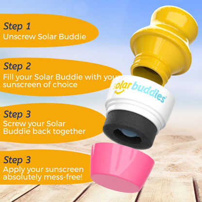 Bag Bundle Set For Solar Buddies Refillable Roll On Sunscreen Suncream Applicator Bag Bundle With Applicator Carabina Clip For Families, Kids, Adults, Travel Set (Green) (Pink Bag Set)