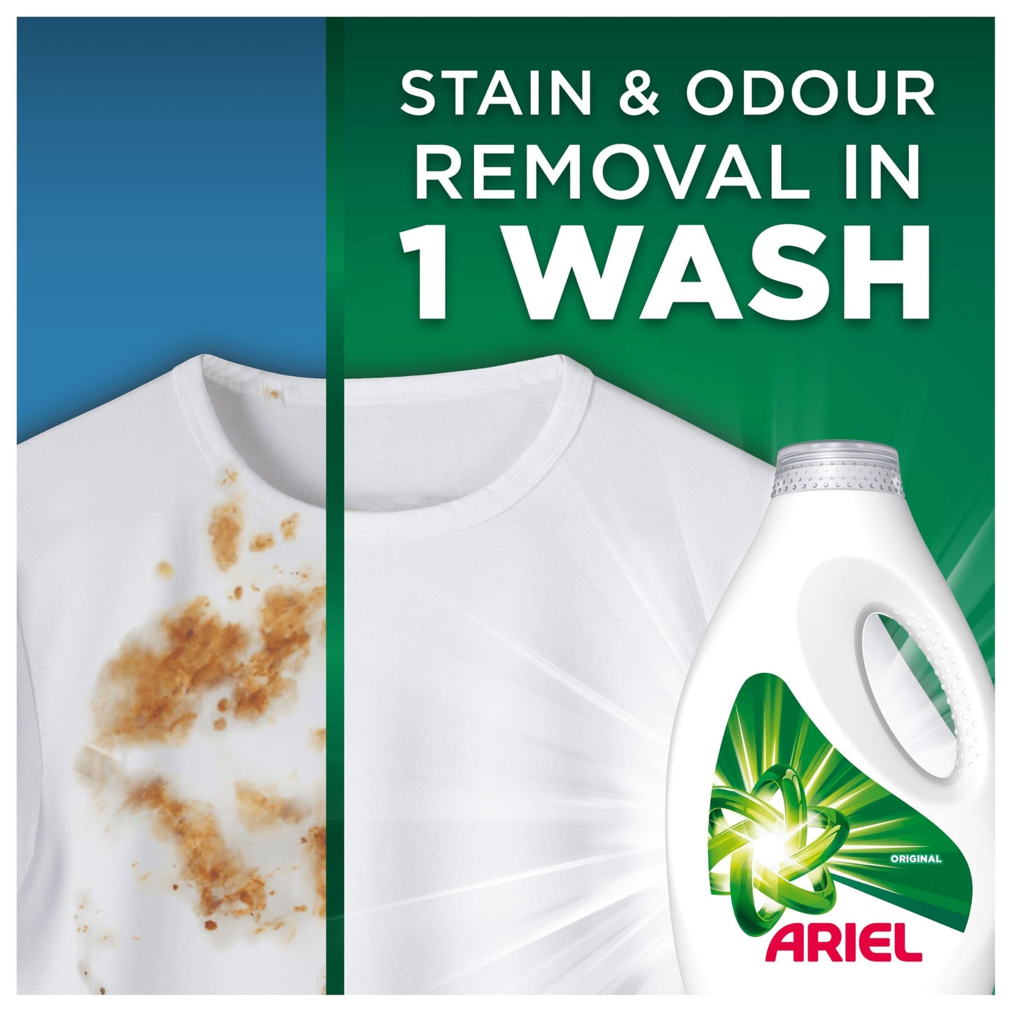 Ariel Washing Liquid Laundry Detergent, Clothes Washing Liquid, 101 Washes, Stain Remover for Clothes & Odour Removal In 1 Use, Brrrilliant Even In Cold & Short