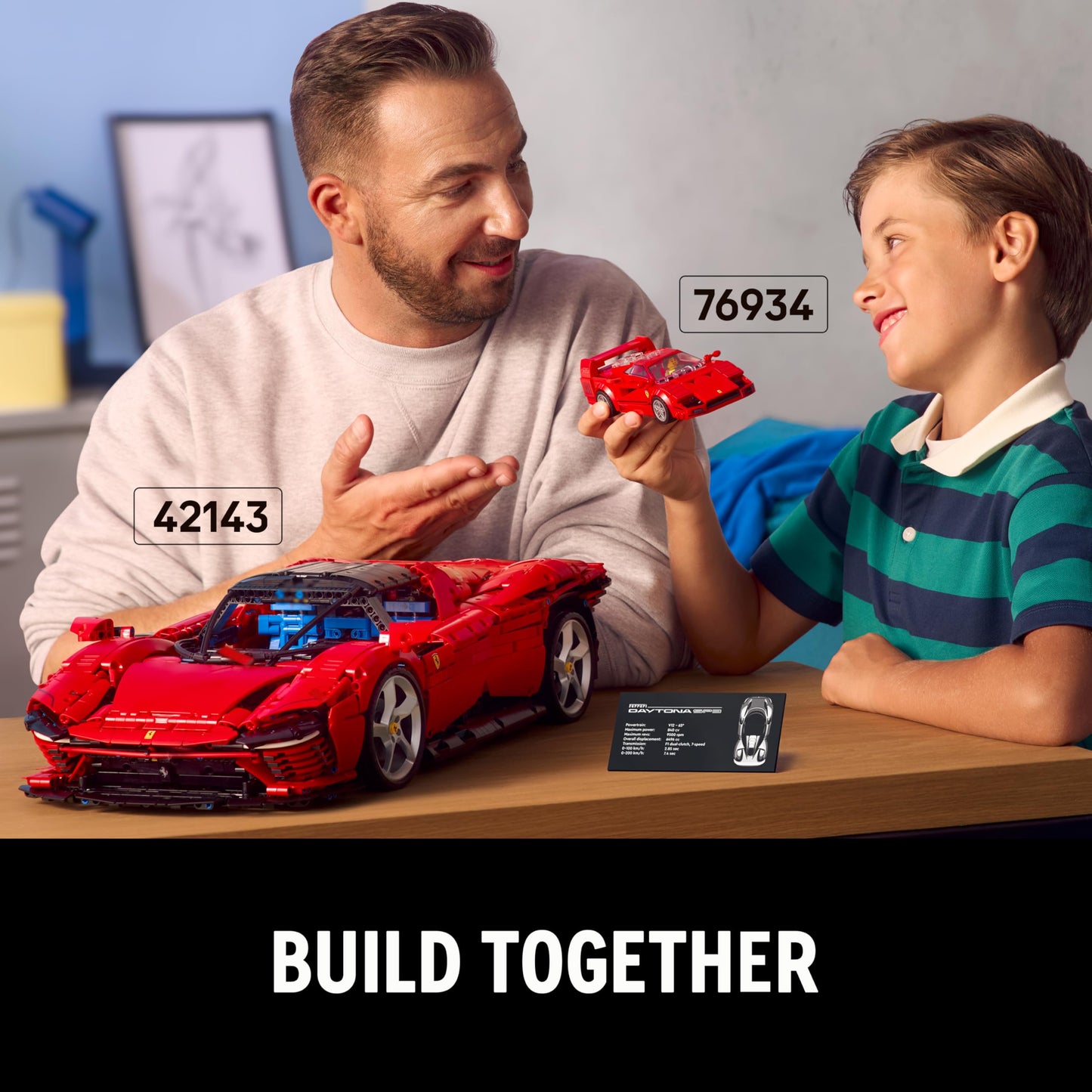 LEGO Speed Champions Ferrari F40 Supercar Buildable Vehicle, Toy Model Car for 9 Plus Year Old Boys and Girls, with Driver Minifigure, Kids' Bedroom Decoration, Gift Idea 76934