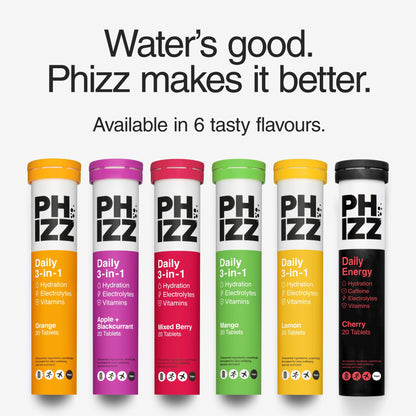 Phizz Electrolytes, Multivitamin & Hydration Tablets - 60 Effervescent Rehydration Electrolyte Tablets - 18 Vitamins & Minerals, Vitamin C, Vegan & Low Calorie