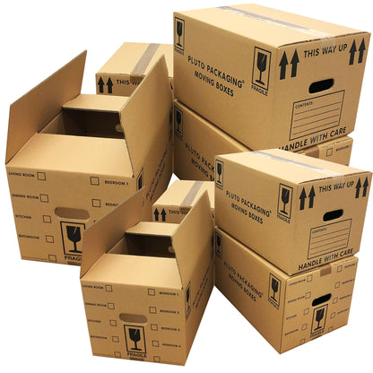 10 Quality Strong 47cm x 31.5cm x 25cm 44 litres Packing Shipping House Moving Cardboard Boxes