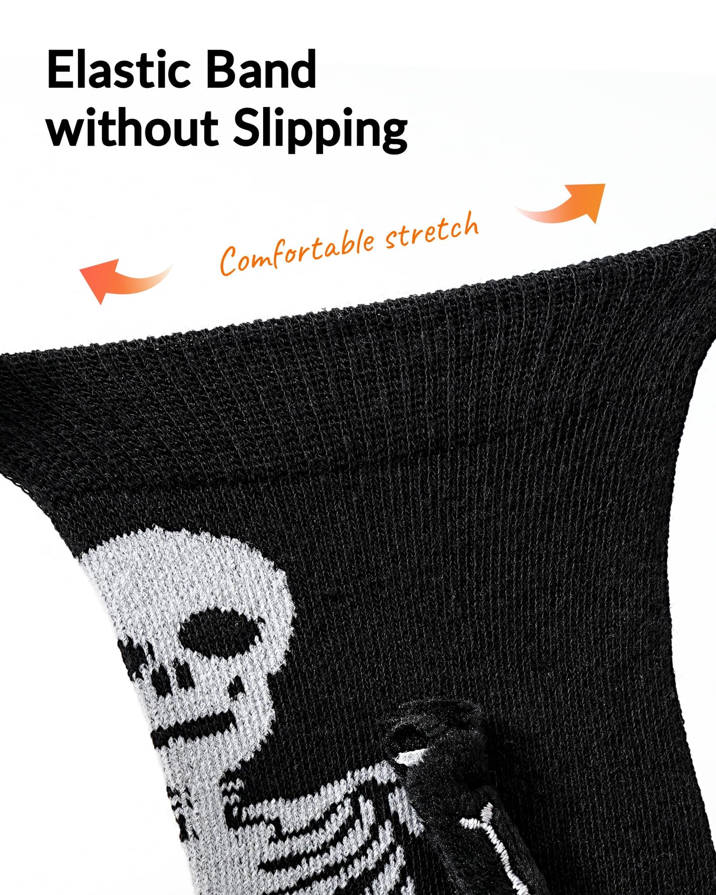 Moyel 2 Pairs Funny 3D Magnetic Holding Hands Halloween Socks Kids 8-12 Years Horror Halloween Gifts for Boys Girls Bat Skeleton Socks Cute Interactive Party Favors Scary Basket Stuffers