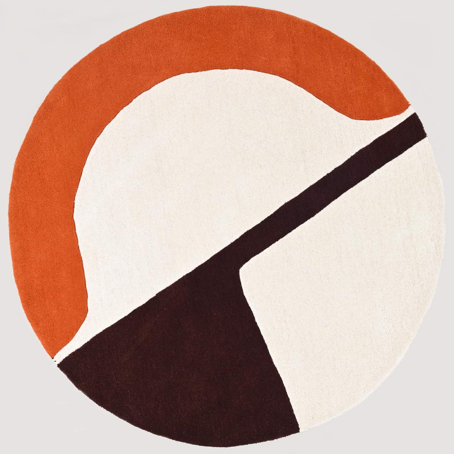 RUGORIA Restoration and Renovation Hand-Tufted Round Wool Area Rug – Unique Modern Circular Design, 100% Natural Wool, Perfect for Contemporary Home Décor, Living Room, Bedroom (Orange, 5' Round)