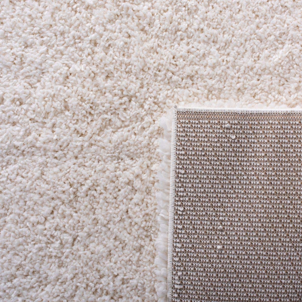 SAFAVIEH Fontana Shag Collection Area Rug - 10' x 14', Ivory, Solid Design, Non-Shedding & Easy Care, 2-inch Thick Ideal for High Traffic Areas in Living Room, Bedroom (FNT800A)