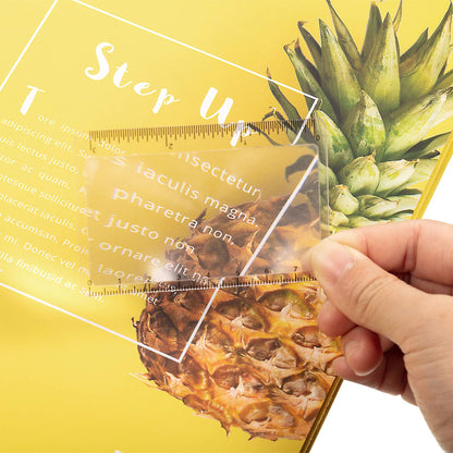 Frienda 20 Pieces Pocket Magnifying Glass Fresnel Lens Credit Card Pocket Magnifier Plastic Ruler Starting Solar Fire Emergency Bushcraft Outdoor Survival Leisure for Classroom Home Office