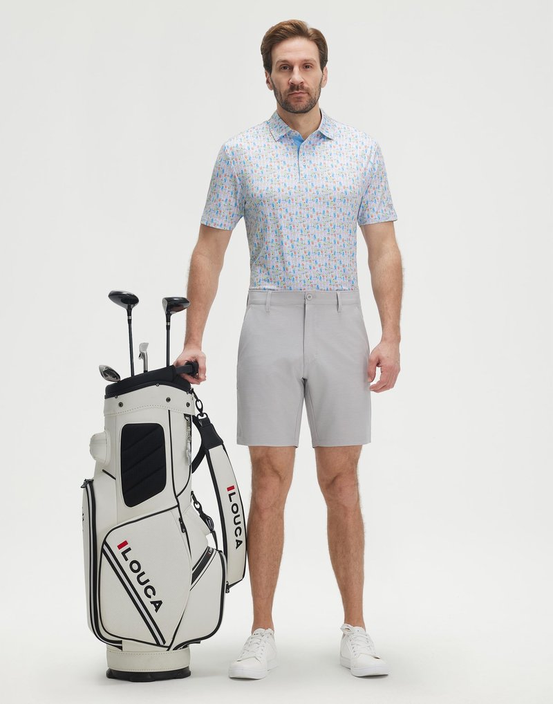 M MAELREG Mens Golf Shirts Dry Fit Moisture Wicking Print Stretch Athletic Collared Mens Polo Shirts Short Sleeve