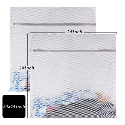 2 XX-Large Honeycomb Mesh Laundry Bag Delicates Durable for Washing Machine,24 x 24 Inches lingerie bags for Laundry, Travel Storage Organize Bag for Cotton Clothes,Sheet,Sweater, Shoes