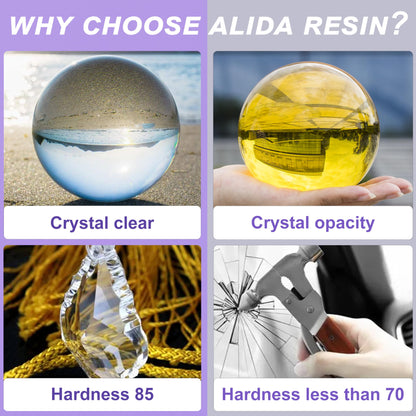 32OZ Crystal Clear Epoxy Resin, Resin Epoxy Desktop, No Yellowing & No Bubbles, Self Leveling 1:1 Mix for DIY Jewelry, Art Casting Resin Epoxy Kit