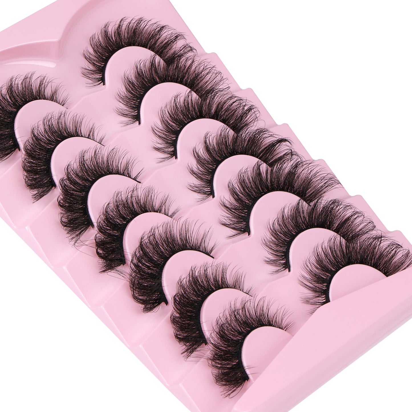 Mink Lashes Full False Eyelashes Wispy Cat Eye Lashes Strip 20MM Fox 8D Dramatic Pack 7 Pairs Fake Eyelashes by Ruairie