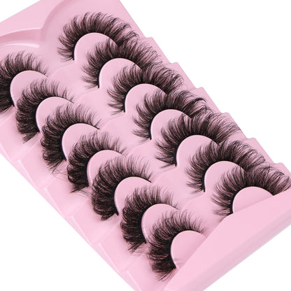 Mink Lashes Full False Eyelashes Wispy Cat Eye Lashes Strip 20MM Fox 8D Dramatic Pack 7 Pairs Fake Eyelashes by Ruairie