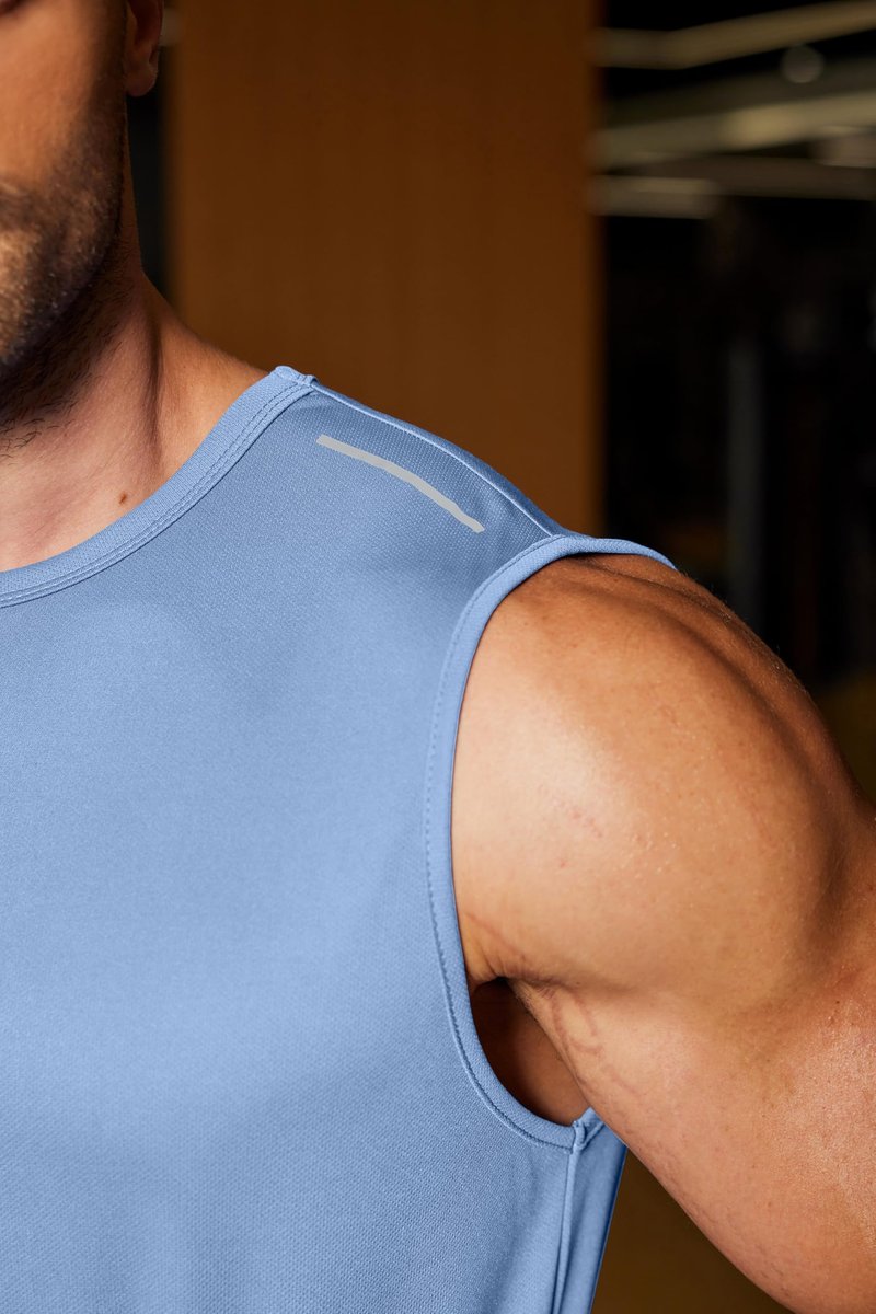 COOFANDY Men's Tank Shirts Lightweight Muscle Tank Top Sleeveless Boxing Shirts Fpr Men Summer Casual Tanks Light Blue