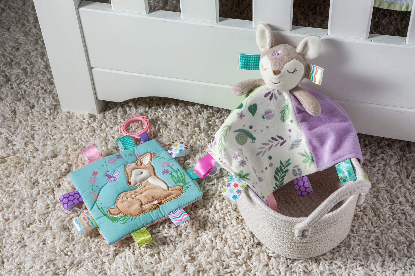 Taggies Stuffed Animal Security Blanket, 30 x 30-Centimetres, Flora Fawn
