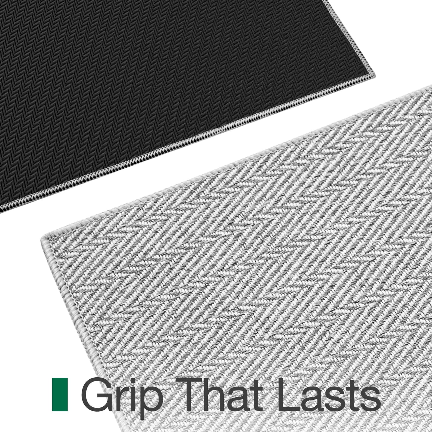 LUMI Ultra Thin Indoor Door Mat for Entrance 24"x36", Non Slip Entryway Mat, Low Profile Doormat, Unique Herringbone Design Carpet for Inside, Patio, Porch, Gray