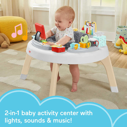 Fisher-Price 2-in-1 Like a Boss Activity Center, Baby Entertainer and Play Table with Music Lights and Sounds for Infants and Toddlers, HBM26
