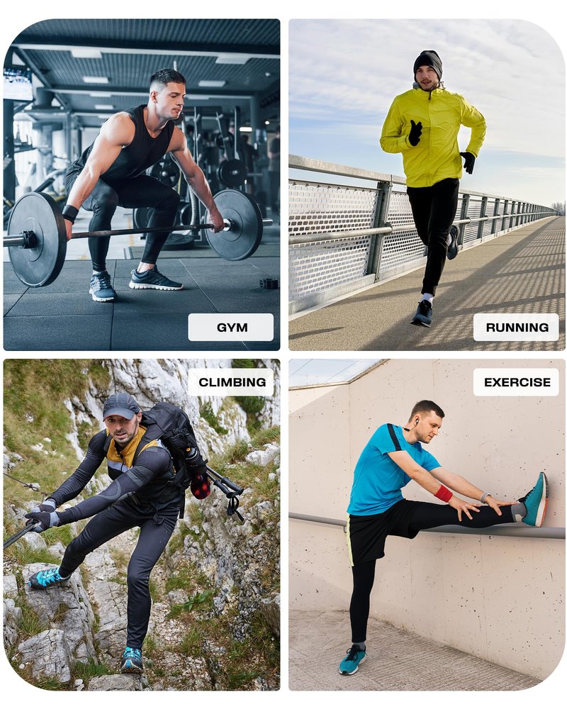 MSGD 5 Pack Men's Sweatpants with Zipper Pockets Stretch Lightweight Athletic Track Activewear Pants for Men Joggers Running Workout Gym,L