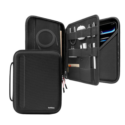 tomtoc Portfolio Tablet Case for 13 Inch iPad Pro M4 & iPad Air M3/M2 2025-2024, 12.9" iPad Pro, Protective Sleeve with Accessories Pocket, Carrying Storage Bag for Apple Pencil/Adapter/Magic Keyboard