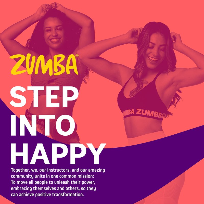 ZUMBA Women’s Love Scoop Sports Bra, Athletic Workout Top for Women, Black, X-Small