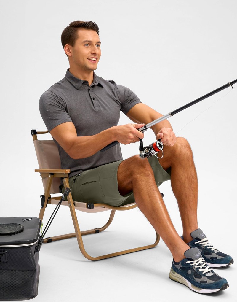 Pudolla Men's Hiking Shorts 11" Lightweight Cargo Work Shorts for Men Summer Travel Golf Casual Outdoor with 5 Pockets(Grey Sage X-Large)