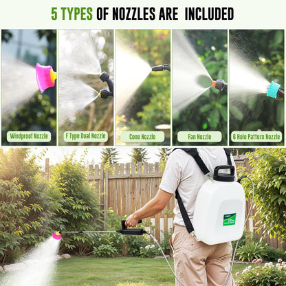Battery Powered Sprayer 3.2 Gallon, VAXMAY Backpack Sprayer with 3 Adjustable Speeds, Battery Indicator, 5 Mist Nozzles, 41" Retractable Wand, USB Rechargeable Weed Sprayer for Lawn Garden Yard