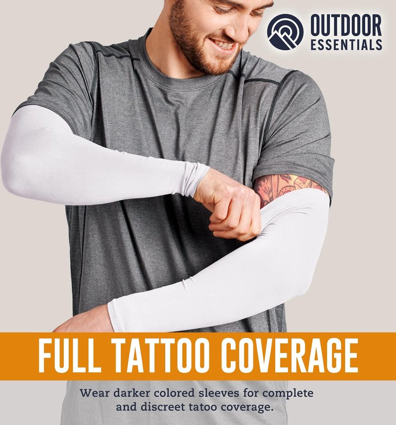 UV Sun Sleeves for Men Women - Cooling Arm Sleeves for Sun Protection UPF 50+ | Golf, Tattoo Cover Up, Compression Protective Sports, Baseball, Football, Driving | Mangas Para El Sol Para Hombre