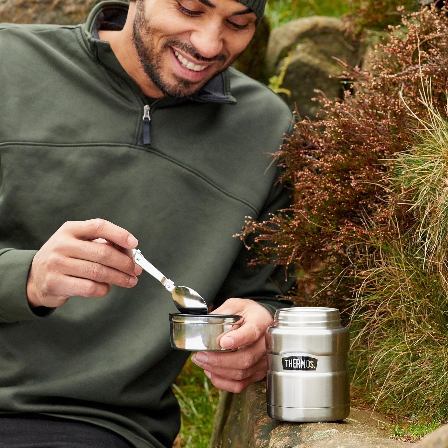 Thermos Stainless King Food Flask, 470ml Capacity - Sleek Multi- Purpose Flask for Daily Food Prep - Durable Stainless Steel with Classic Duck Egg Finish - Ideal for On-the-Go Meals & Drinks