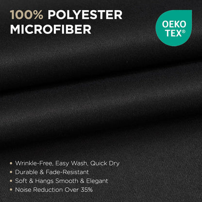 Joydeco 84 Inch Blackout Curtains for Bedroom - Thermal Insulated Room Darkening Light Blocking Curtains with Grommets, Noise Reducing & Wrinkle-Free Drapes for Living Room Windows, 2 Panels