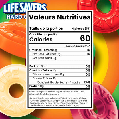 Lifesavrs 5 Flavors Fruit Candy - 2 Pounds Of Approx 240 Pieces Individually Wrapped - Bulk Lifesavrs Hard Candy - Cherry, Raspberry, Watermelon, Orange And Pineapple - Holiday Candy - Bulk Candy Individually Wrapped For Sharing with Family & Frineds - Pe