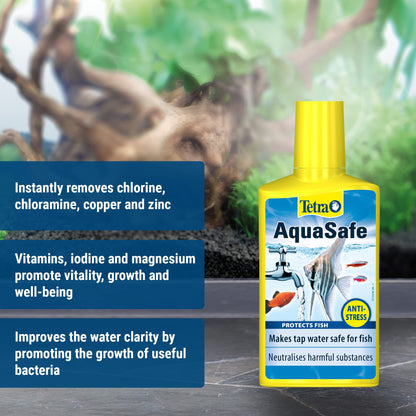 Tetra AquaSafe to Turn Tap Water into Safe and Healthy Water for Fish and Plants, 500 ml