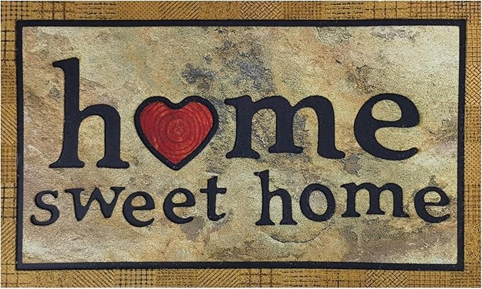 CHICHIC Door Mat Welcome Mat 17x 30 Inch Front Door Mat Outdoors for Home Entrance Outdoors Mat for Outside Entry Way Doormat Entry Rugs, Heavy Duty Non Slip Rubber Back Low Profile, Ink Home