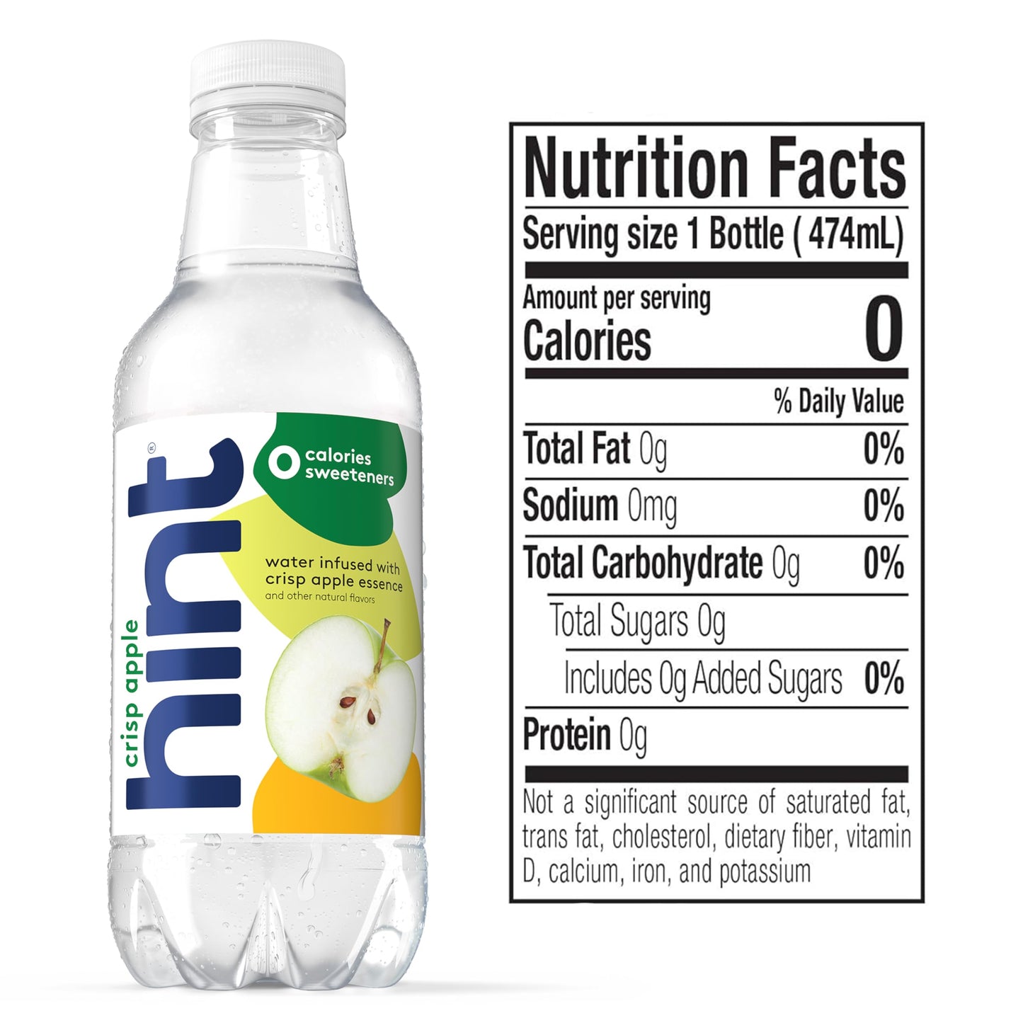 Hint Bottled Water, Crisp Apple and Watermelon - Purified Flavored Water with Zero Calories, Sugar Free, Natural Flavors - 16 Fl Oz (Pack of 24)