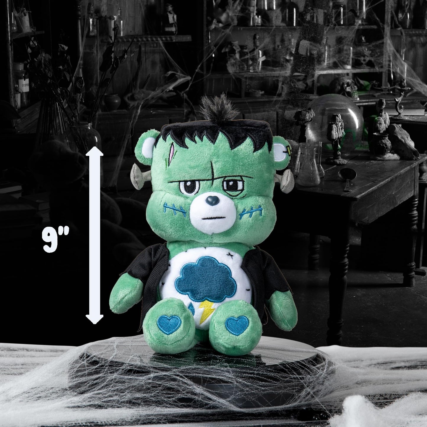 Care Bears Universal Monsters 9" Fun Size Plush - Grumpy as Frankenstein - Soft, Huggable Plushie, Stuffed Animal for Girls and Boys, Ages 4+