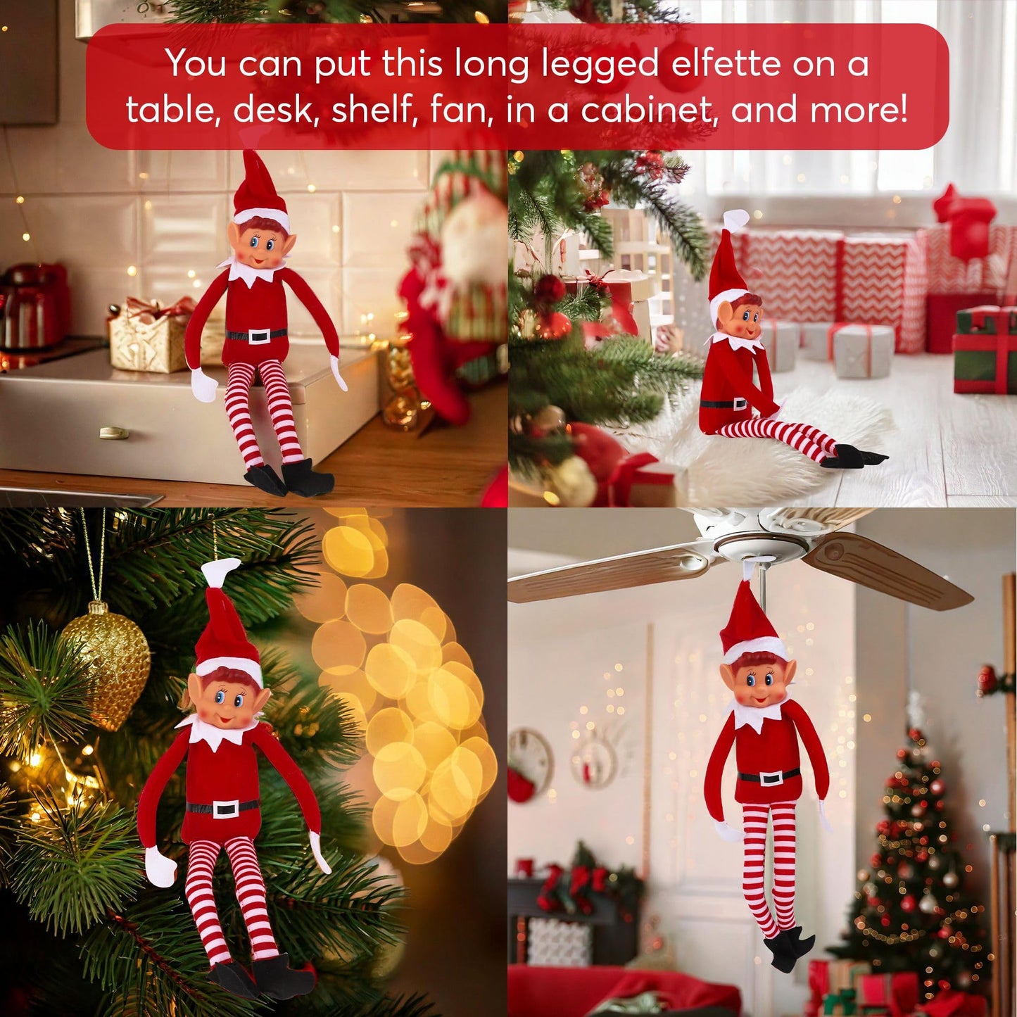 Christmas Elf Behaving Badly Plush Toy | Novelty Long Bendy Naughty Boy Christmas Elves Doll | 12 Inches
